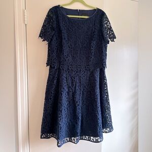 Shani navy lace popover style dress. Size 14